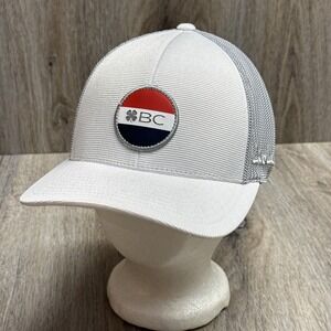 Black Clover "Live Lucky" White & Gray Pandora 2 Trucker Hat 110 Flexfit Tech